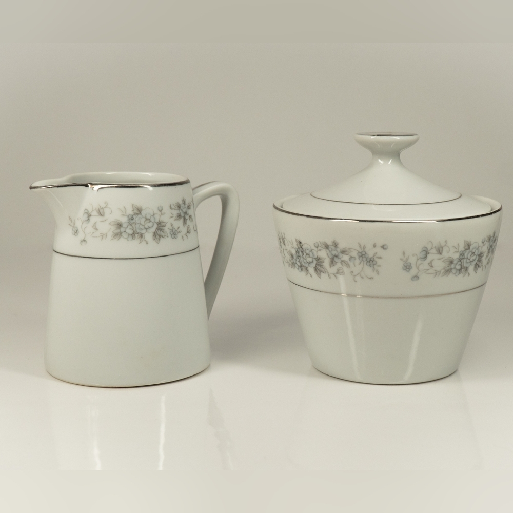 Yamaka sugar bowl and creamer